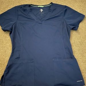 Navy blue HealingHands scrub top